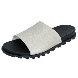 Sorel Roaming Decon Sea Salt Leather Womens Slide Sandals Size 7.5M